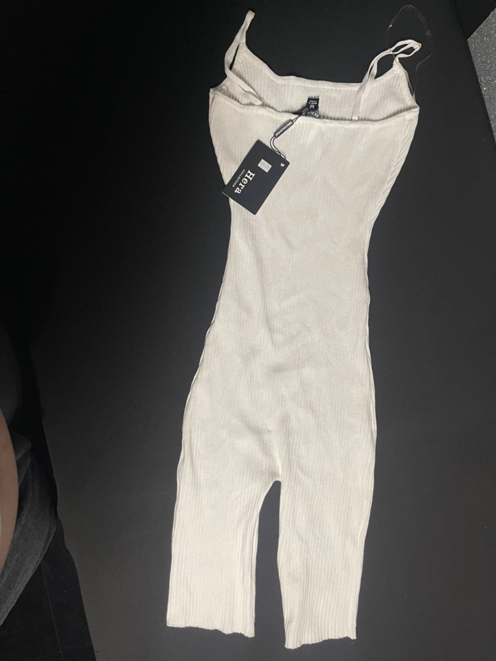 Hera Collection Cream Ribbed Tank Top - Picture 4 of 5